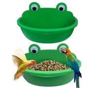 Bird Bowls Feeder, Multifunctional Parrot Dish, Splash Proof Tool for Usage, 2 Piece Helper Set, 12x6cm Easy Fit Accessory for Gray Parrot Cockatiel Parakeet Lovebird Feeding Bathing Container