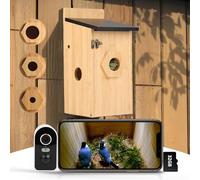 Bird Box with 4MP HD Camera, Bird House for Garden, Weatherproof, 2.4G WiFi & App Notification, Watch Nesting and Hatching, Automatic Recording of Bird Videos & Motion Detection, A