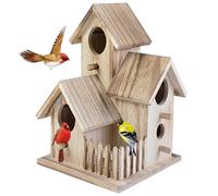 Bird Boxes Bird House Wooden Bird Houses for Garden Novelty Bird Nesting Box Natural Bird Hotel Cabin for Outdoors Garden Tree Balcony