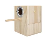 Bird Boxes for Nesting | Wooden Bird Nest with Perch, Bird Cage Accessories for Cockatiels, Lovebirds, Parrots and Small Medium Birds, Toys for