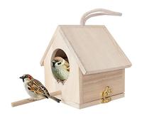 Bird Boxes Garden Small Birds, Wild Bird Nest Box, Robin Nesting Box Kit, Wooden Garden Shelter with Roof, Hanging Bird House for Garden, Sparrow Blue Tit Great Tit Aviary Solid Wood Birdhouse Perch