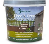 Bird Brand Shed & Fence One Coat Protection, 5 Litre, Chestnut Brown Colour