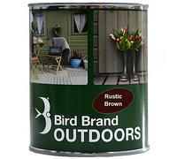 Bird Brand Outdoor Garden Paint Satin Finish (1 Litre, Rustic Brown)