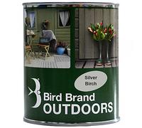 Bird Brand Outdoor Garden Paint Satin Finish (1 Litre, Silver Birch)