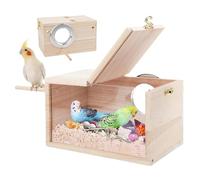 Bird Breeding Box, Budgerigar Nesting Box, Parrot Mating Box, Wooden Parakeet Nesting House, Transparent Bird Nest Cage Station