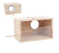 Bird Breeding Box, Transparent Growing Box, Budgerigar Nesting Boxes, Wooden Parakeet Nesting House, Transparent Bird Nest Cage Station, Breeding House for Lovebirds Budgies Finch