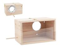 Bird Breeding Box | Visible Design Cockatiel Nest House For Cage - Transparent Acrylic Window Wooden Bird House, Conure Nesting Box