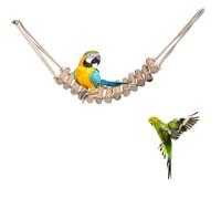 Bird Bridge Ladder, Wooden Bird Rope Ladders with Metal Hooks Bridge Perch for Lovebirds Parakeets Parrots African Grey Cockatiel