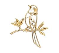 Bird Brooch Pin Alloy Openwork Branch Detail with Finish and Pin-Back Closure for Lapel Scarf Hat Bag Bird Lapel Openwork Brooch Branch Detail Alloy Scarf Hat Bag Accessory back Nature