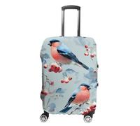 Bird Bullfinches On Rowan Snowy Funny Luggage Cover for Suitcase Washable Travel Trolley Case Universal Protector