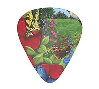 bird Butterfly Flower The guitar pick, for acoustic, electric, bass guitars - natural touch, 12 pack, multi-color.
