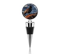 Bird by Stone Wine Stopper Zinc Alloy Beverage Bottle Stopper Reusable Leak Proof Wine Cork Cute Champagne Saver Decorative Bottle Sealer Plug Gift for Men Women