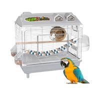 Bird Cage - 18.8 Inch Transparent Portable Cockatiel Cage | Cage with Wooden Pole, Iron Wire + ABS, Indoor, Kakådu, Macaw, Conure, Lovebird, Finch, Bird Carrier, Pet House
