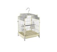 Bird Cage 18 Inch Tall Metal Bird Cage White Home Single Level Display Cage for Parrots, Canaries, Parakeets, Lovebirds, Finches. Parrot Cage