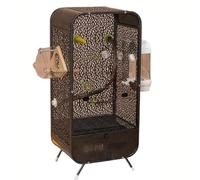 Bird Cage 30.3 Inch Bird Aviary Large Tall Tiel Cage Iron Parrot Cage Flight Birdcag Bird Carrier Travel Carrier Cage w/Open Top(Nero)