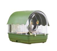 Bird Cage - 32 Inch Metal Acrylic Leather | Transparent Portable UV Resistant - With Handle and Sun Visor for Cockatiels Budgies Canaries Safe On the Go