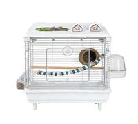 Bird Cage - 47 x 30 x 48 cm, Travel Cage for Birds, Transparent, Portable Cage for Cockatiels, Bird Cages with Wooden Pole for Parakeets, Turtle Doves, Finches, Cockatoos, Parakeets, Macaws