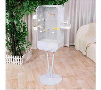Bird Cage 50Inch Bird Aviary Wrought Iron Tall Tiel Cage Transparent Door Parrot Cage w/Stand Flight Birdcag Bird Carrier Easy to Use(Wei)