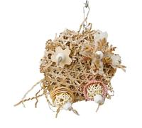 Bird Cage Accessories, Bird Toy for Parrots - Natural Corn the Cob Woven Bird Toy Cage Ornaments | Decorative, Multifunctional Parrot Toy, Relaxation Accessories with Metal Hooks