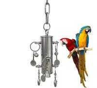 Bird Cage Accessories - Parrot Playthings Hanging Bell, Parrots Stainless Steel Bell Toys | Bird Cage Hanging Toy Cage Ornament, Birdcage Bell Toy with Calming Chimes for Large and Medium Birds