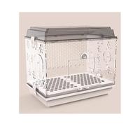 Bird Cage Acrylic Transparent Parrot Cage Large Ornamental Birdcage Pull-out Chassis Easy to Clean Flight Cage(Gris)