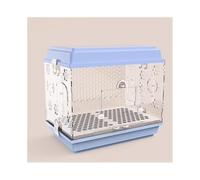 Bird Cage Acrylic Transparent Parrot Cage Large Ornamental Birdcage Pull-out Chassis Easy to Clean Flight Cage(Blue)