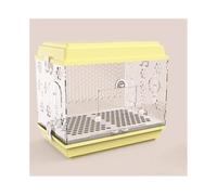 Bird Cage Acrylic Transparent Parrot Cage Large Ornamental Birdcage Pull-out Chassis Easy to Clean Flight Cage Stand(Yellow)
