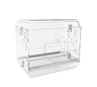 Bird Cage Acrylic Transparent Parrot Cage Large Ornamental Birdcage Pull-out Chassis Easy to Clean Flight Cage Stand(Clear)