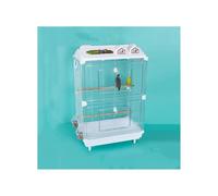 Bird Cage Acrylic Transparent Parrot Viewing Birdcage Three Sided Wire Household Large Pull-out Chassis Flight Cage(White)
