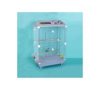 Bird Cage Acrylic Transparent Parrot Viewing Birdcage Three Sided Wire Household Large Pull-out Chassis Flight Cage(Gris)