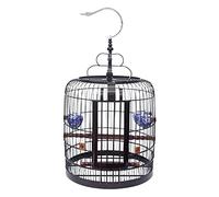 Bird Cage Aluminum Alloy Bird Cage Portable Round Bird Carriers With Hook Home Birdcages Breeding Ornamental Bird Nest Novel design,Brass (Brass)