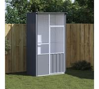 Bird Cage Anthracite Galvanised Steel 115x78x200 cm Large Outdoor Aviary Secure