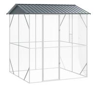 Bird Cage Anthracite Galvanised Steel 215x208x247 cm Outdoor Aviary Heavy-Duty