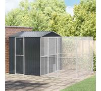 Bird Cage Anthracite Galvanised Steel 418x210x247cm Outdoor Large Aviary XXL Kit