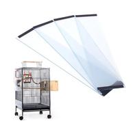 Bird Cage Baffle - Parrot Cage Spill Guard | 4 Pieces Splash Guard Bird Cages Food Catcher Cover, Clear Parakeet Cages Accessories Squirrel Baffle For Parrot Parakeet Macaw