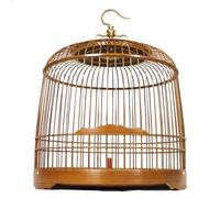 Bird Cage Bamboo Birdcage Melon Skin Cage Detachable Round Small Bird Hook Portable Flight Cage Stand