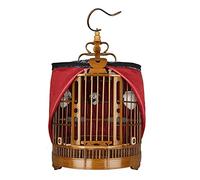 Bird Cage Bamboo Round Bird Cage Portable Bird Carriers Birdcages With Rolling Stand And Tray Delicately Carved Travel Birdcage Novel Design,Medium