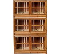 Bird Cage Bamboo Sturdy Pigeon Cage, Pull-out Manure Tray Bird Aviary, Carrier Pigeon Racing Pigeon Pigeon Coop, Combination Easy To Install Pigeon Nest Box(Brown*3)