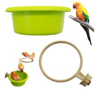 Bird Cage Bath, Bird Bath for Cage Universal Non-slip Bird Cage Bath 4inch Pet Bird Bath with Stand Bird Bath for Canary Finch Parakeet Bird Supplies, Bird Bath for Cage
