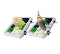 Bird Cage Bed, 2 PCS Colorful Parrot Sleeping Nest Warm Hanging Bird Hammock,Built-in 304 Stainless Steel Frame for Winter Foot Platform Birdcage Supplies (A, 11 * 16CM)
