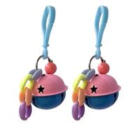 Bird Cage Bell Toy - Acrylic Metal Bird Bells 9x4cm | Hanging Two Pieces for Parrots, Canaries, Budgies, Parakeets, Interactive Sound Cage Accessories