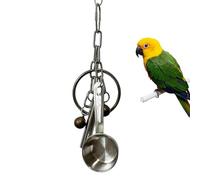 Bird Cage Bell Toy - Small Metal Chew Toy with Hanging Bells, Audible Bird Swing Accessories, Elegant Gentle Chime Accessories, Playground Ornaments for Nymph Sitting