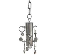 Bird Cage Bell Toy - Stainless Steel Hanging Toy, Long Lasting Metal Bell, Fun Auditory Stimulus Encouraging Activity | Suitable for Medium and Large Birds Parakeets Conures Cockatoos Bird Enclosure
