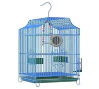 Bird Cage Bird Aviary Metal Tall Tiel Cage Parrot Cage Flight Birdcag Portable Bird Carrier with Hook Travel Carrier Cage Strong(Blu)