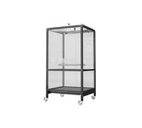 Bird Cage Bird Cage Metal Double (with Universal Wheels on the Bottom) Display Cage Suitable for Parrots, Canaries. Black Color. Pet bird Cage