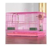 Bird Cage Bird Cage Parrot Cage Encrypted Metal Folding Cage Extra Large Pet bird Cage(Pink)