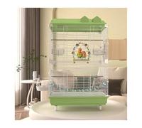 Bird Cage Bird Cage Parrot Cage Large Horizontal Wire Special Home Easy to Clean Ornamental Luxury Villa Parrot Cage(Green)