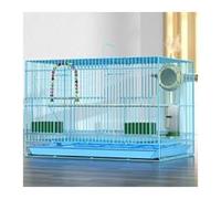 Bird Cage Bird Cage Parrot Encrypted Metal Folding Extra Large Pet Supplies(Blue)