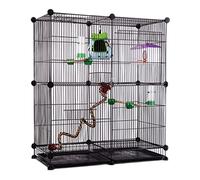 Bird cage, bird cages 31.4" Birdcages Wrought Iron Bird Cage Large Portable Bird House Square Bird(E)