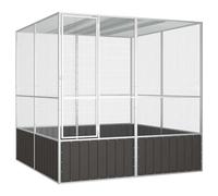 vidaXL Bird Cage Anthracite 213.5x217.5x211.5 cm Galvanised Steel